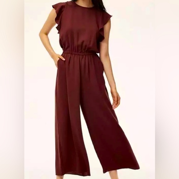 Aritzia Wilfred | Fleurette Jumpsuit - Maroon/wine - Picture 1 of 3